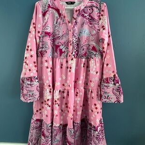 Hekka Pink Paisley Floral Dress